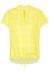 ETERNA KURZARM BLUSE MODERN CLASSIC POPELINE GELB/WEISS BEDRUCKT