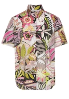 ETERNA KURZARM BLUSE MODERN CLASSIC POPELINE GRÜN/PINK BEDRUCKT