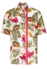 ETERNA KURZARM BLUSE MODERN CLASSIC POPELINE KHAKI/PINK/WEISS BEDRUCKT