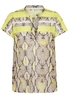 ETERNA KURZARM BLUSE MODERN CLASSIC POPELINE NEONGELB BEDRUCKT