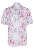 ETERNA KURZARM BLUSE MODERN CLASSIC POPELINE PINK/BLAU/WEISS BEDRUCKT