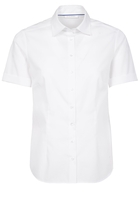 ETERNA KURZARM BLUSE MODERN CLASSIC POPELINE WEISS UNIFARBEN