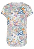 ETERNA KURZARM BLUSE MODERN CLASSIC SATINGEWEBE LIMETTE/BLAU/ORANGE