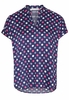 ETERNA KURZARM BLUSE MODERN CLASSIC SATINGEWEBE MARINE/PINK/WEISS
