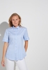 ETERNA KURZARM BLUSE MODERN CLASSIC STRETCH HELLBLAU/WEISS GESTREIFT