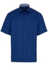ETERNA KURZARM HEMD COMFORT FIT BLAU STRUKTURIERT