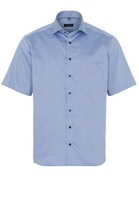 ETERNA KURZARM HEMD COMFORT FIT BLAU STRUKTURIERT