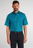 ETERNA KURZARM HEMD COMFORT FIT PETROL STRUKTURIERT