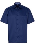 ETERNA KURZARM HEMD COMFORT FIT COOL SHIRT SATINBINDUNG MARINE
