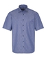 ETERNA KURZARM HEMD COMFORT FIT FISCHGRAT JEANSBLAU BEDRUCKT