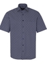 ETERNA KURZARM HEMD COMFORT FIT FISCHGRAT LILA/GRAU BEDRUCKT