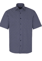 ETERNA KURZARM HEMD COMFORT FIT FISCHGRAT LILA/GRAU BEDRUCKT