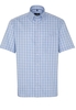 ETERNA KURZARM HEMD COMFORT FIT LOTUS SHIRT TWILL BLAU KARIERT