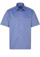 ETERNA KURZARM HEMD COMFORT FIT NATTÉ BLAU STRUKTURIERT