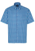 ETERNA KURZARM HEMD COMFORT FIT OXFORD BLAU/WEISS KARIERT