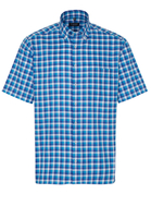 ETERNA KURZARM HEMD COMFORT FIT OXFORD BLAU/WEISS KARIERT
