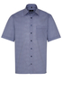 ETERNA KURZARM HEMD COMFORT FIT PINPOINT MARINE BEDRUCKT