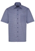 ETERNA KURZARM HEMD COMFORT FIT PINPOINT MARINE BEDRUCKT