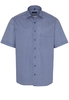 ETERNA KURZARM HEMD COMFORT FIT PINPOINT MARINE BEDRUCKT