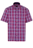 ETERNA KURZARM HEMD COMFORT FIT PINPOINT ROT/BLAU/WEISS KARIERT