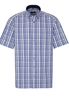 ETERNA KURZARM HEMD COMFORT FIT POPELINE BEIGE/BLAU BEDRUCKT