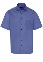 ETERNA KURZARM HEMD COMFORT FIT POPELINE BLAU BEDRUCKT
