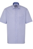 ETERNA KURZARM HEMD COMFORT FIT POPELINE BLAU KARIERT