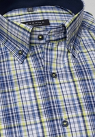 ETERNA KURZARM HEMD COMFORT FIT POPELINE GRÜN/BLAU KARIERT