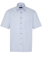 ETERNA KURZARM HEMD COMFORT FIT POPELINE HELLBLAU/WEISS GESTREIFT