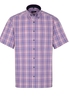 ETERNA KURZARM HEMD COMFORT FIT POPELINE LILA/BLAU KARIERT