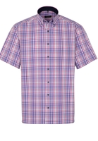ETERNA KURZARM HEMD COMFORT FIT POPELINE LILA/BLAU KARIERT