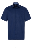 ETERNA KURZARM HEMD COMFORT FIT POPELINE MARINEBLAU UNIFARBEN
