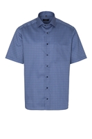 ETERNA KURZARM HEMD COMFORT FIT SATINBINDUNG BLAU BEDRUCKT