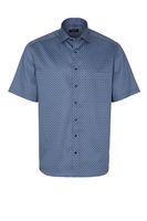 ETERNA KURZARM HEMD COMFORT FIT SATINBINDUNG BLAU/GRÜN BEDRUCKT