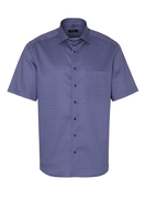 ETERNA KURZARM HEMD COMFORT FIT SATINBINDUNG BLAU/PINK BEDRUCKT