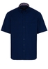 ETERNA KURZARM HEMD COMFORT FIT SEERSUCKER MARINEBLAU UNIFARBEN