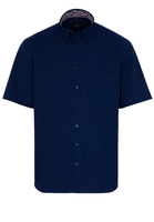 ETERNA KURZARM HEMD COMFORT FIT SEERSUCKER MARINEBLAU UNIFARBEN