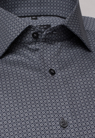 ETERNA KURZARM HEMD COMFORT FIT TWILL GRAU BEDRUCKT