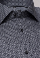 ETERNA KURZARM HEMD COMFORT FIT TWILL GRAU BEDRUCKT