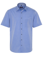 ETERNA KURZARM HEMD MODERN FIT CHAMBRAY MITTELBLAU UNIFARBEN