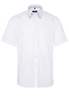 ETERNA KURZARM HEMD MODERN FIT CHAMBRAY WEISS UNIFARBEN