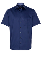 ETERNA KURZARM HEMD MODERN FIT COOL SHIRT SATINBINDUNG MARINE