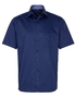 ETERNA KURZARM HEMD MODERN FIT COOL SHIRT SATINBINDUNG MARINE