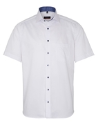 ETERNA KURZARM HEMD MODERN FIT COOL SHIRT SATINBINDUNG WEISS UNIFARBEN