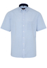 ETERNA KURZARM HEMD MODERN FIT LEINEN BLAU/WEISS KARIERT