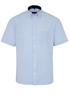 ETERNA KURZARM HEMD MODERN FIT LEINEN BLAU/WEISS KARIERT