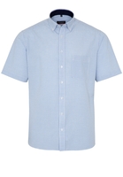 ETERNA KURZARM HEMD MODERN FIT LEINEN BLAU/WEISS KARIERT