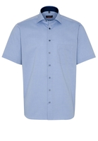 ETERNA KURZARM HEMD MODERN FIT NATTÉ HELLBLAU STRUKTURIERT