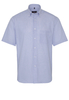 ETERNA KURZARM HEMD MODERN FIT OXFORD HELLLBLAU/WEISS GESTREIFT