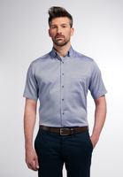 ETERNA KURZARM HEMD MODERN FIT OXFORD JEANSBLAU UNIFARBEN
